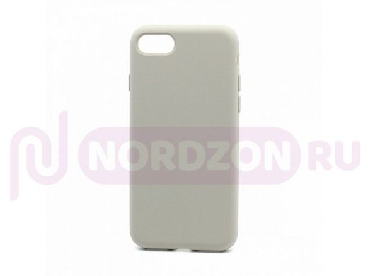 Чехол iPhone 7/8/ SE 2020, Silicone case, серый светлый, защита полная, 010