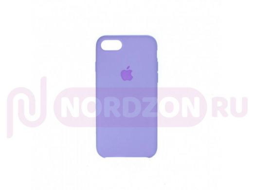 Чехол iPhone 7/8/ SE 2020, Silicone case, сиреневый, лого