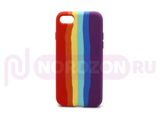 Чехол iPhone 7/8/ SE 2020, Silicone case, цветной, защита полная, лого, 001