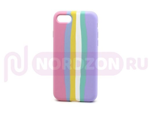Чехол iPhone 7/8/ SE 2020, Silicone case, цветной, защита полная, лого, 002