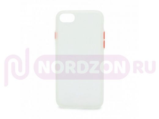 Чехол iPhone 7/8/ SE 2020, пластик, силикон, Shockproof Lite, бело-красный