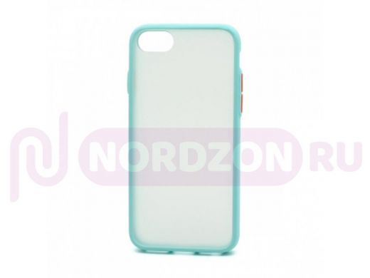 Чехол iPhone 7/8/ SE 2020, пластик, силикон, Shockproof Lite, голубо-оранжевый