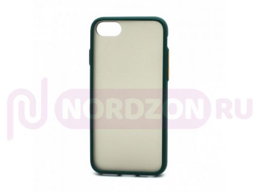 Чехол iPhone 7/8/ SE 2020, пластик, силикон, Shockproof Lite, зелёно-оранжевый