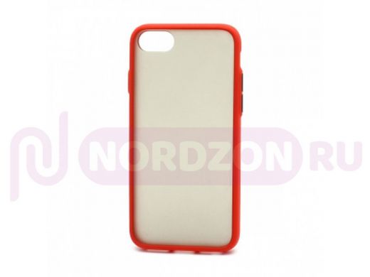 Чехол iPhone 7/8/ SE 2020, пластик, силикон, Shockproof Lite, красно-чёрный