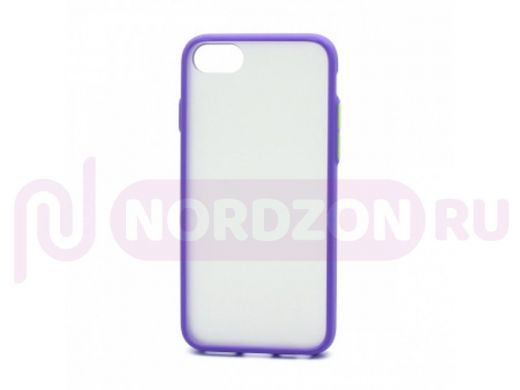 Чехол iPhone 7/8/ SE 2020, пластик, силикон, Shockproof Lite, фиолетово-жёлтый