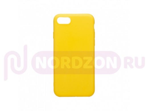 Чехол iPhone 7/8/ SE 2020, силикон, матовый, с высокими бортами, жёлтый