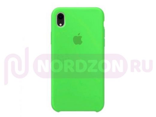 Чехол iPhone XR, Silicone case, зелёный, лого