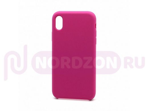 Чехол iPhone XR, Silicone case, розовый тёмный, 054