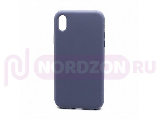 Чехол iPhone XR, Silicone case, синий, защита полная, 046