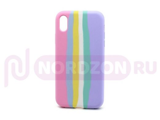 Чехол iPhone XR, Silicone case, цветной, защита полная, лого, 002