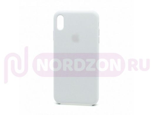 Чехол iPhone XS Max, Silicone case, белый, premium 004