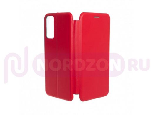 Чехол Huawei P Smart (2021) /Y7a, книжка боковая, красный, Fashion