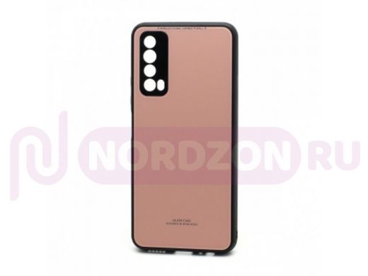 Чехол Huawei P Smart (2021) /Y7a, пластик, стеклянная вставка, розовый