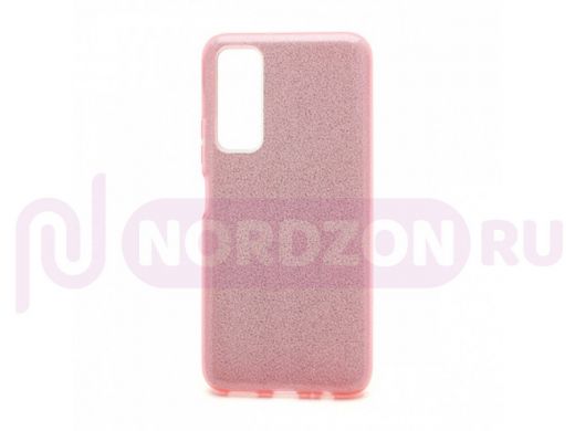 Чехол Huawei P Smart (2021) /Y7a, силикон, мерцающий, Fashion, розовый