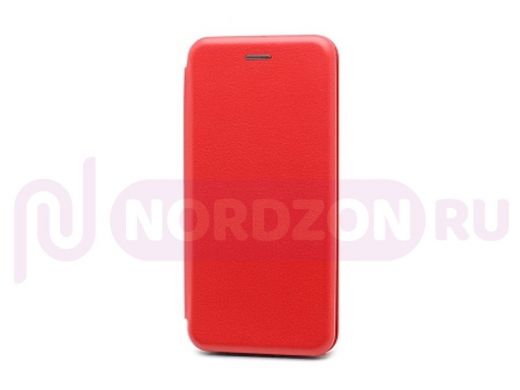 Чехол Huawei Y6P, книжка боковая, красный, BF
