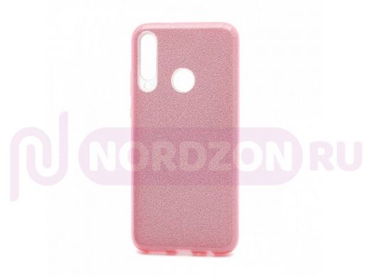 Чехол Huawei Y6P, силикон, мерцающий, Fashion, розовый