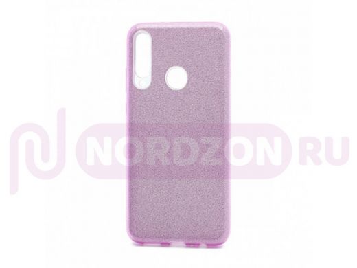 Чехол Huawei Y6P, силикон, мерцающий, Fashion, фиолетовый