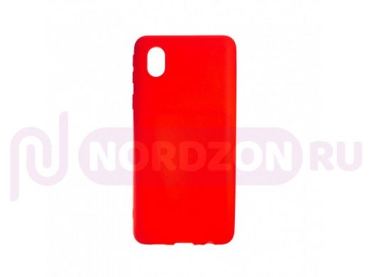 Чехол Samsung A01 Core /M01 Core, силикон, матовый, красный