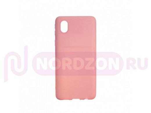 Чехол Samsung A01 Core /M01 Core, силикон, матовый, розовый