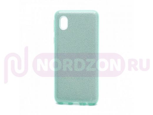 Чехол Samsung A01 Core /M01 Core, силикон, мерцающий, Fashion, зелёный