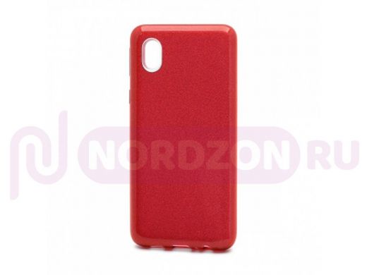 Чехол Samsung A01 Core /M01 Core, силикон, мерцающий, Fashion, красный