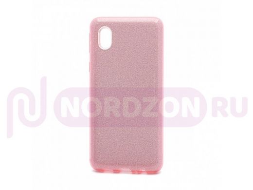 Чехол Samsung A01 Core /M01 Core, силикон, мерцающий, Fashion, розовый