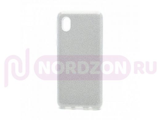 Чехол Samsung A01 Core /M01 Core, силикон, мерцающий, Fashion, серебро