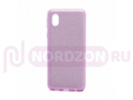 Чехол Samsung A01 Core /M01 Core, силикон, мерцающий, Fashion, фиолетовый