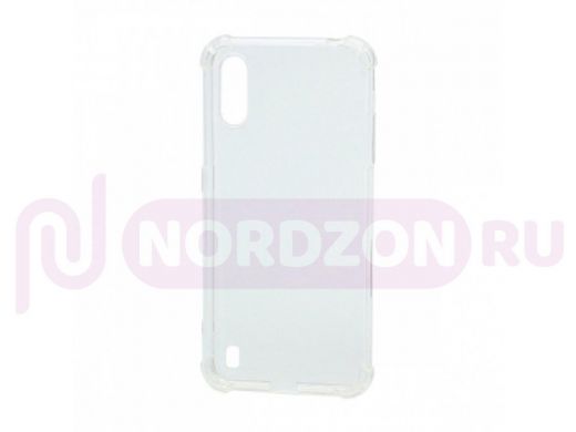Чехол Samsung A01/A015, силикон, прозрачный, противоударный