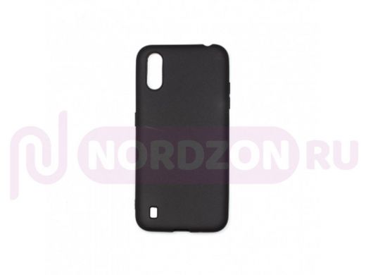 Чехол Samsung A01/A015, силикон, чёрный, матовый
