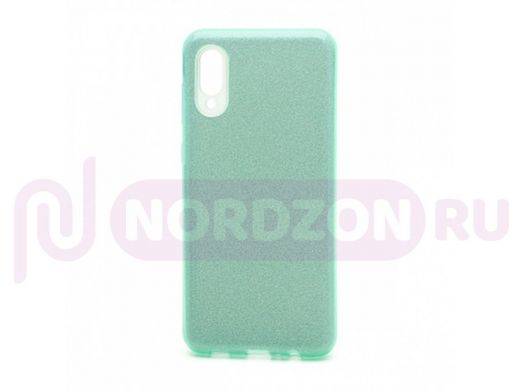 Чехол Samsung A02 /M02, силикон, мерцающий, Fashion, зелёный