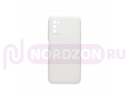 Чехол Samsung A03s, силикон, матовый, Soft-Touch, белый
