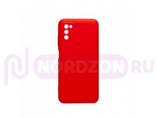 Чехол Samsung A03s, силикон, матовый, Soft-Touch, красный