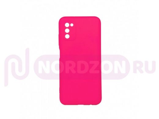Чехол Samsung A03s, силикон, матовый, Soft-Touch, розовый яркий