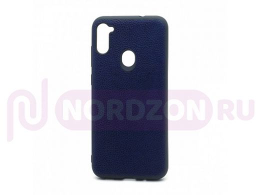Чехол Samsung A11 /M11, под кожу, Leather Cover, синий