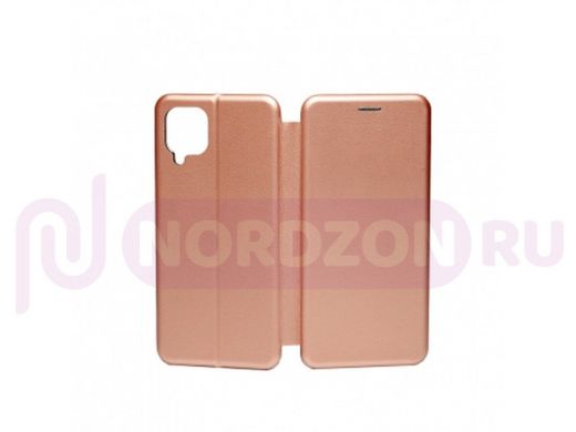 Чехол Samsung A12 /M12, книжка боковая, розовое золото, Fashion