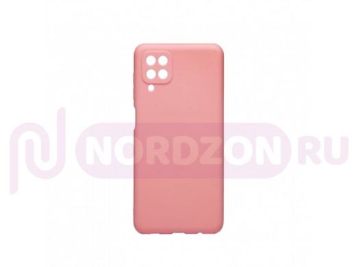 Чехол Samsung A12 /M12, силикон, матовый, с высокими бортами, розовый светлый