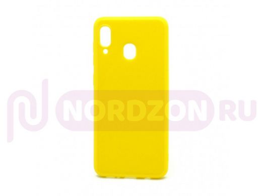 Чехол Samsung A20/A30, силикон, глянцевый, ультратонкий, жёлтый