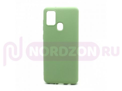 Чехол Samsung A21s/A217, силикон, New Era, зелёный