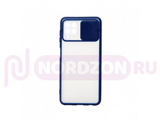 Чехол Samsung A22 /M22 /M32, пластик, с задвижкой для камеры, тёмно синий
