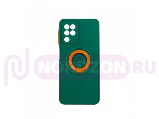 Чехол Samsung A22 /M22 /M32, с кольцом, магнитный, защита камеры, зелёный