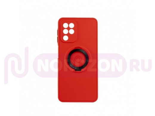 Чехол Samsung A22 /M22 /M32, с кольцом, магнитный, защита камеры, красный