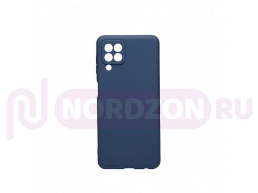 Чехол Samsung A22 /M22 /M32, силикон, матовый, с высокими бортами, синий