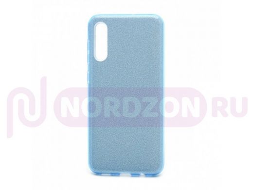 Чехол Samsung A50 /А30s, силикон, мерцающий, Fashion, голубой