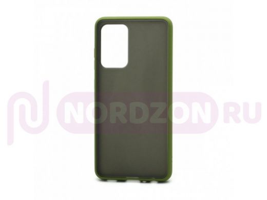 Чехол Samsung A52/A525, пластик, силикон, Shockproof, хаки-оранжевый