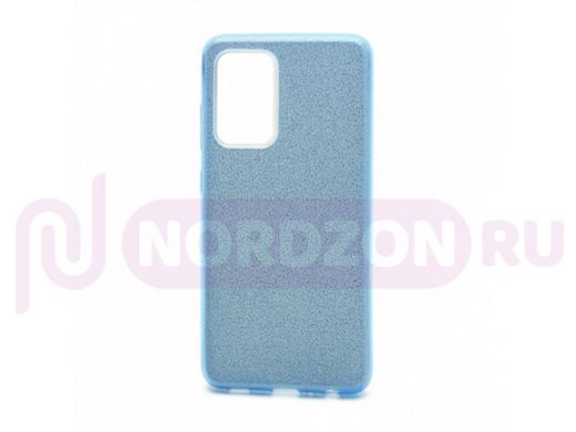 Чехол Samsung A52/A525, силикон, мерцающий, Fashion, голубой