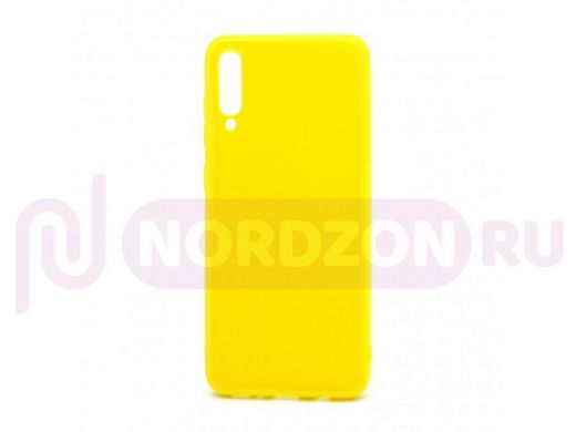 Чехол Samsung A70/A705 (2019), силикон, глянцевый, ультратонкий, жёлтый