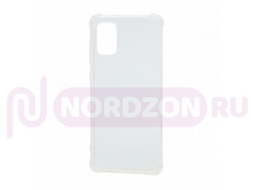 Чехол Samsung A71/A715, силикон, прозрачный, противоударный