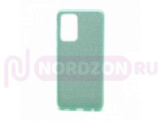 Чехол Samsung A72/A725, силикон, мерцающий, Fashion, зелёный