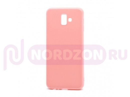 Чехол Samsung J6 Plus (2018)/J610, силикон, глянцевый, ультратонкий, розовый